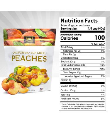 Traina Home Grown California Sun Dried Peaches - Natural & Healthy Snack (20 Oz) - Buy Online on GoSupps.com