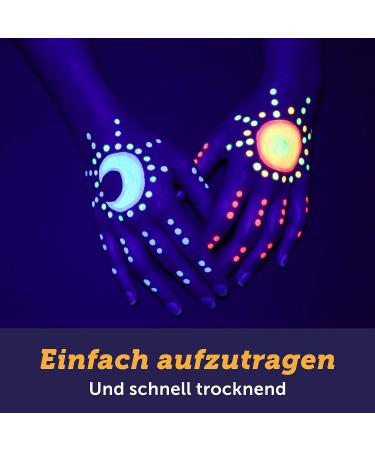 UVibe Body Painting Colors - 8x Neon UV Makeup for Skin & Face - Black Light Body Paint Made in Germany - Vibrant Day & Night Colors - Buy Online on GoSupps.com