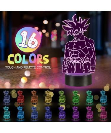 Eygerur Goku 3D LED Night Light with Remote Control - 7/16 Colors Changing Anime Lamp for Kids & Fans - Buy Online on GoSupps.com