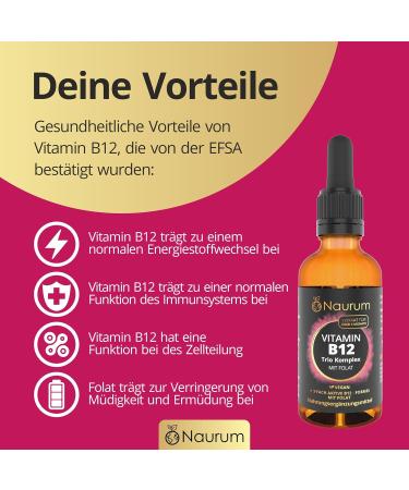  Naurum Naurum Trio Complex of Vitamin B12 with Folate 1100 drops 50 ml methylcobalamin adenosylcobalamin and 5-MTHF high - Buy Online on GoSupps.com