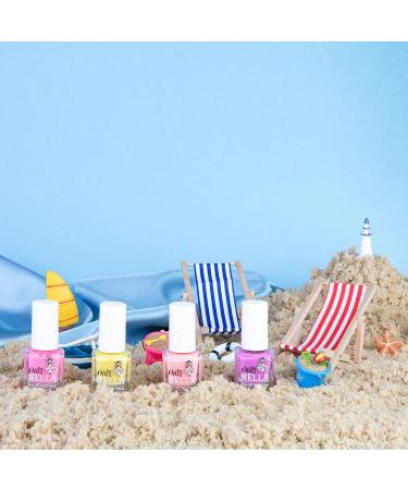 Miss Nella Summer Movement Nail Polish Set Non-Toxic Peel-Off Glitter for Kids | Pink Purple Peach & Yellow | Water-Based & Odorless - Buy Online on GoSupps.com