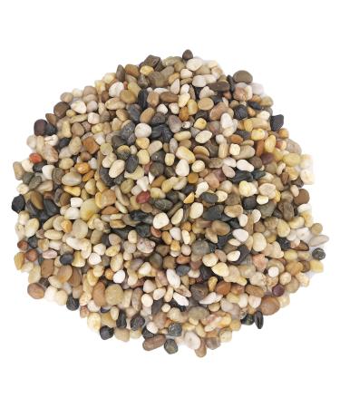 Miukada 5 Pounds River Rocks, Pebbles, Decorative Polished Gravel, Natural Polished Mixed Color Stones 5lb-about 1cm
