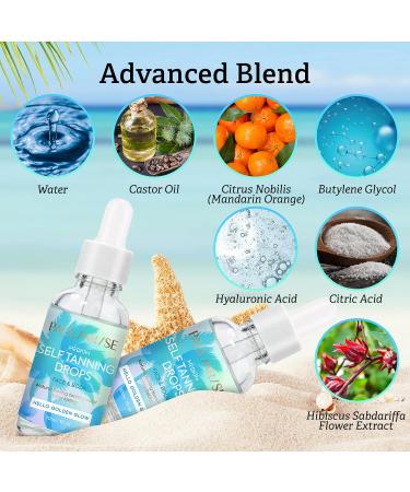 Vegan-Friendly Self Tan Oil Drops for Face and Body | Medium Self-Tanning Oil | Natural Look | 1fl. oz - Buy Online on GoSupps.com