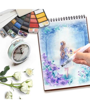 Watercolor Paint Set - 25 Assorted Colors with Water Brushes and Palette | Foldable Field Sketch Set for Outdoor Painting | Travel Pocket Kit - Buy Online on GoSupps.com