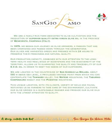  SanGioL'amo SanGioL'amo Extra Virgin Olive Oil (6 x 500 ml) - 100% Made in Italy - Cold Pressed - Buy Online on GoSupps.com