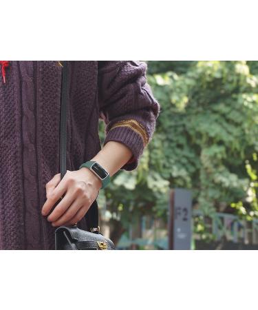 [3 pack] Osber Slim Bands Compatible for Fitbit Charge 5  Soft Silicone Replacement Wristbands for Women Men (Black/Pine Green/Blue Gray) - Buy Online on GoSupps.com