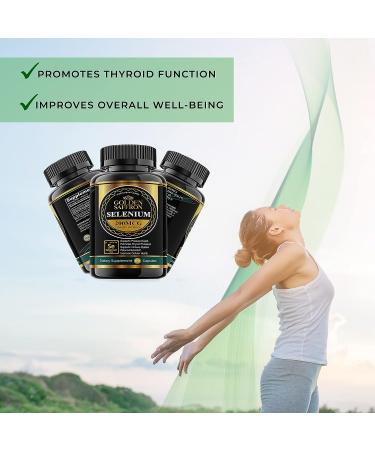 Golden Saffron Selenium 200mcg - Support Thyroid, Prostate Health - Non-GMO, Gluten-Free USA - Tasteless - Buy Online on GoSupps.com
