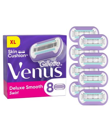 Gillette Venus Deluxe Smooth Swirl Razor Blades for Women 8 Replacement Blades for Women's Razors Purple 8 Blades - Buy Online on GoSupps.com