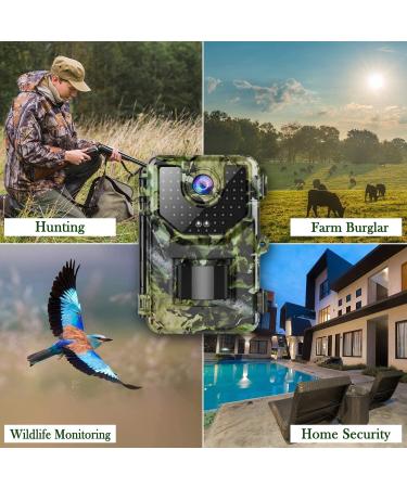 1520P 20MP Trail Camera with 120 Wide-Angle Motion Sensor, 0.2s Trigger Time, 940nm No Glow, IP66 Waterproof - Wildlife Game Camera for Monitoring - Green - Buy Online on GoSupps.com