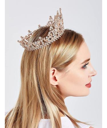 Queen Crown for Women - Rhinestone Princess Tiara in Rose Gold | Birthday, Halloween Party Hair Accessory - Buy Online on GoSupps.com