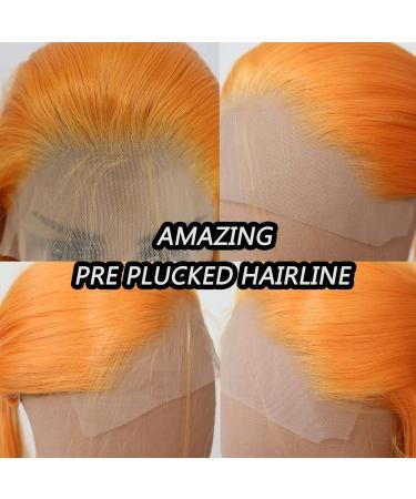 Orange Lace Front Wig - Long Straight Synthetic Hair for Black Women - Heat Resistant Fiber - Cosplay and Daily Wear - Buy Online on GoSupps.com