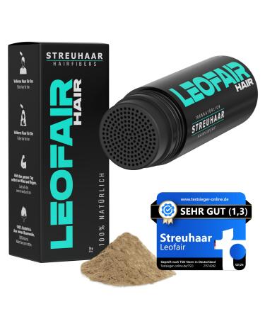 Leofair hair compression - 100% natural - scatter hair for full and dense hair in seconds!Premium hairdressing hair - 28g - Perfect look for men & women (light brown)