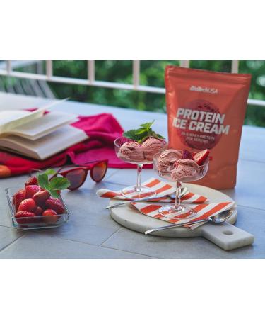 Buy BioTechUSA Protein Ice Cream Powder 500g Strawberry Flavor | Whey Protein Complex for Healthy Snacking - Buy Online on GoSupps.com