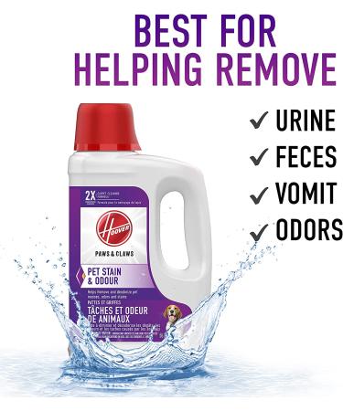 Hoover Paws & Claws Deep Cleaning Carpet Shampoo with Stainguard - 64oz Concentrated Cleaner Solution for Pets | AH30925 - Buy Online on GoSupps.com