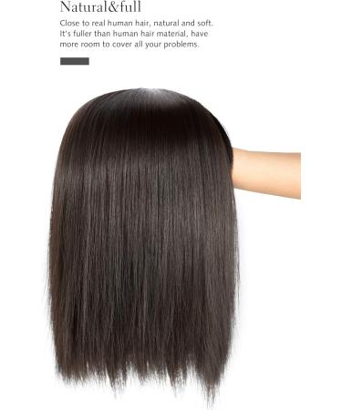Yamel Dark Brown 10 Inch Hair Topper with Bangs for Women - Wiglets Hairpiece for Thinning Hair (Dark Brown) - Buy Online on GoSupps.com