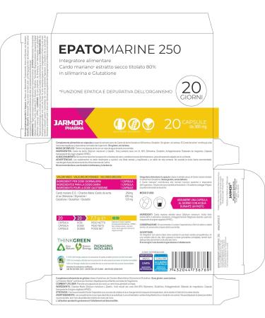Detox Liver - Extra Strong Milk Thistle with Glutathione Silymarin 200 mg Powerful And Fast Detoxifying Liver Epatomarin 20 Capsules J.Armor Pharma - Buy Online on GoSupps.com
