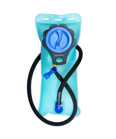 Aquatic Way Hydration Bladder Water Reservoir for Bicycling Hiking Camping Backpack. BPA Free. Easy Clean Large Opening, Quick Release Insulated Tube with Shutoff Valve Blue-A 2L 70oz