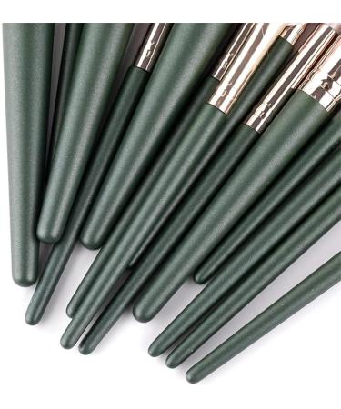 14-Piece Green Makeup Brush Set | Large Powder Highlighter Eyeshadow & Foundation Brushes for Flawless Contour - Buy Online on GoSupps.com
