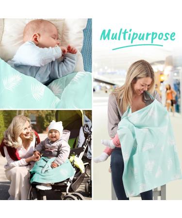 Breastfeeding Cover with Pockets - Soft and Breathable Nursing Coverall (Leaves) - Buy Online on GoSupps.com