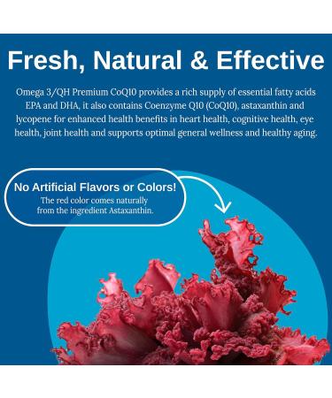 Xtendlife Omega 3 QH Premium Fish Oil - Astaxanthin Lycopene & CoQ10 for Heart Health - 60 Gluten Free Soft Gels - Buy Online on GoSupps.com