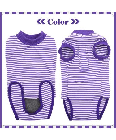 Breathable Post-Op Dog Body Shirt - Hjumarayan Medical Pet Shirt for Dogs & Bitches | Purple Striped Recovery Suit - Buy Online on GoSupps.com