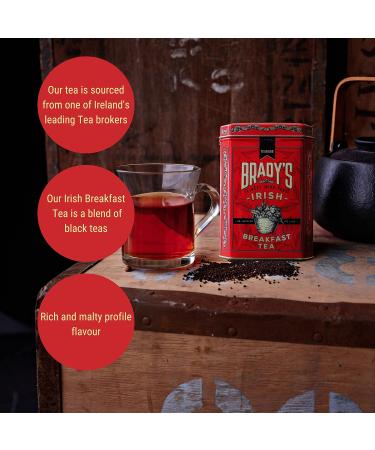 Brady s Irish Breakfast Tea - 40 x Breakfast Tea Bags - Traditional Blend of Black Teas from Ireland in Beautifully Embossed Decorative Tin - Christmas Birthday Mother s & Father s Day Gift - Buy Online on GoSupps.com
