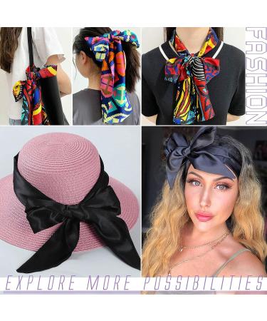 XTREND 2Pcs Women's Satin Edge Scarves for Wigs - 58 Inch Non Slip Hair Wrap & Grip Band for Yoga, Makeup & Sport - Silk Edge Laying Scarf in Black - Buy Online on GoSupps.com