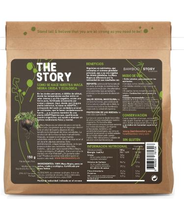 Black Maca | BAMBOO STORY | Powder | Peru | 100% Pure | Raw | Organic | 150g - Buy Online on GoSupps.com