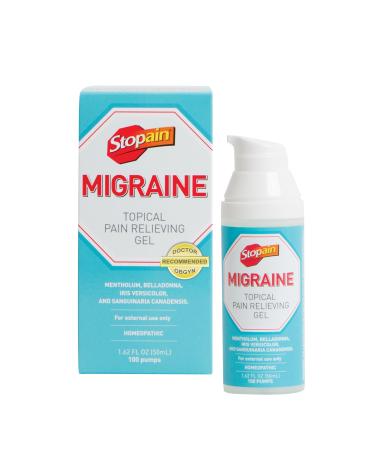Stopain Migraine Topical Pain Relieving Gel 1.62 fl. oz Safe and Effective Migraine Relief 1.62 Fl Oz (Pack of 1)
