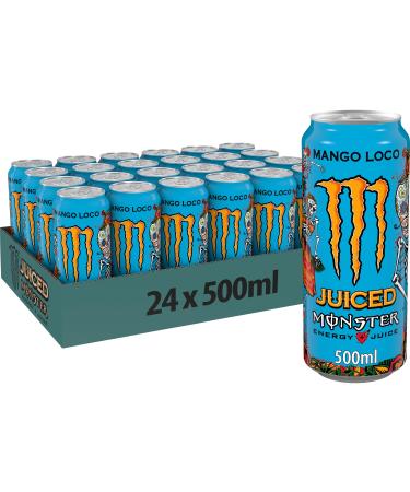 Monster Energy Mango Loco with tropical juices with carbonic acid, Energy Drink palette 24 x 500 ml and free sticker