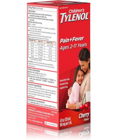 Tylenol Children's Cherry Oral Suspension Medicine - 4 fl. oz | Acetaminophen for Kids - Buy Online on GoSupps.com