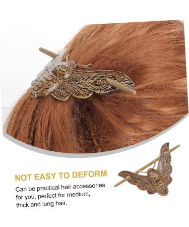 Ipetboom Retro Hair Sticks Moth Hairpin Muffin Plastic Dome Miss Retro Hair Styling Pin - Buy Online on GoSupps.com