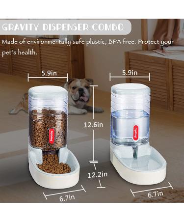 Automatic Pet Feeder & Waterer Set 3.8L - Travel Supply for Dogs Cats Pets - Gray - Buy Online on GoSupps.com