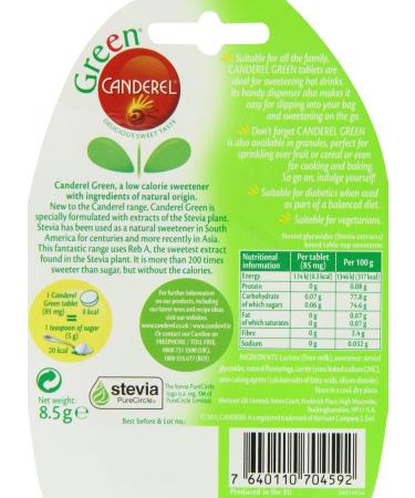 Canderel Green Sweetener 100 Tablets (Pack of 4 Total 400 Tablets) - Buy Online on GoSupps.com