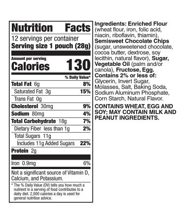Pillsbury Mini Soft Baked Chocolate Chip Cookies - 12 ct Snack Bags - Buy Online on GoSupps.com