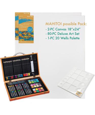 MAHITOI 18x24 Cotton Stretched Canvas Double Primed Gesso Wooden Frame - Ideal for Acrylic & Oil Paints - Acid-Free White Blank Canvas - Medium Weight - Art Collection A10 - Buy Online on GoSupps.com