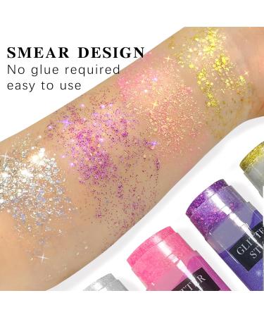 NewBang Pink Body Glitter Stick - Holographic Chunky Face Glitter Gel for Music Festivals and Raves - Sparkling Makeup for Women - Buy Online on GoSupps.com