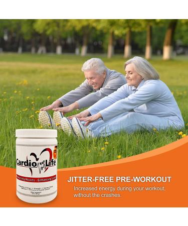 Cardio for Life L-Arginine Powder 16oz Orange - Natural Nitric Oxide Supplement for Cardiovascular Health - Regulate Cholesterol & Blood Pressure - Increase Energy - 16 Ounce - Buy Online on GoSupps.com