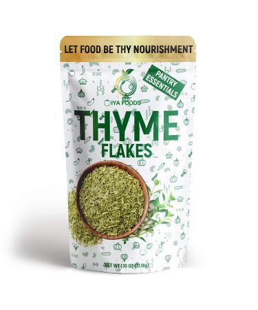 Iya Foods Thyme Flakes, Made from 100% Thyme Leaves. Thyme Leaf is a well-rounded herb that contains an earthy and sweet flavor, 1.10 oz Pack