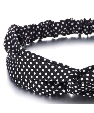 Shop Coolsteelandbeyond Vintage Polka Dot Hair Wrap - Elegant White & Black Turban Headband for All Occasions - Buy Online on GoSupps.com