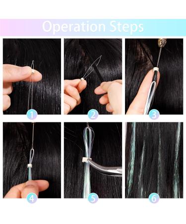 Hautoco 1200 Strands Hair Tinsel Kit 47 Inch - White-Pink Fairy Tinsel Extensions for Cosplay & Parties - Buy Online on GoSupps.com