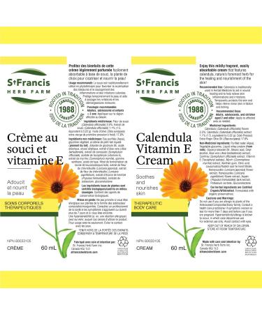 St. Francis' Calendula Vitamin E Cream (60 ml) - Buy Online on GoSupps.com