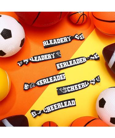 Sureio 100 Pieces Cheer Bracelets & Hair Ties - Pom Pom Design - Bulk Ponytail Holder & Wristbands - Cheerleading Gifts for Women/Girls (Black) - Buy Online on GoSupps.com