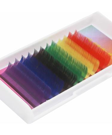 Vayator 0.15 D Curl Individual Colored Eyelash Extensions in Purple Blue Brown Green Red Yellow False Mink Lashes - 14mm - Buy Online on GoSupps.com