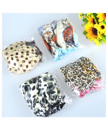 WishLotus Printed Double-Layer Waterproof Shower Cap 4-Pack for Long Hair Women - Reusable Satin Bonnet Sleep Cap - Buy Online on GoSupps.com