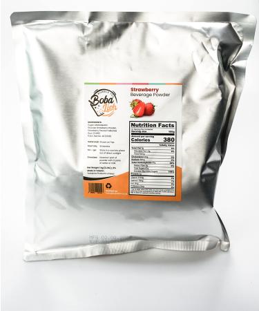 Boba Lish Strawberry Tea Powder for Bubble Tea 1kg - Strawberry Powder Makes 35 Servings- Premium Taro Milk Tea Ingredients Strawberry 1.00 kg (Pack of 1)