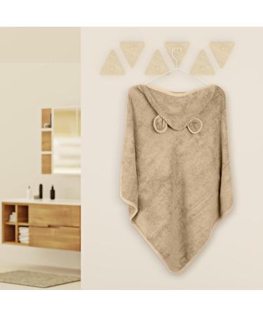 Fuchsundpanda Baby Hooded Towel | Extra Thick & Soft 100% Bamboo | 75x75cm Mojave Beige | Perfect Gift Packaging - Buy Online on GoSupps.com