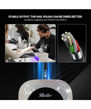 Belle UV LED Nail Lamp - Professional Gel Nail Dryer with 4 Timer Modes & Sparkling Rhinestone Decor - International Shipping Available - Buy Online on GoSupps.com