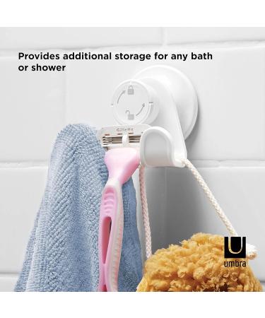 Umbra Flex Double Shower Hook - Gel Closure Technology Rust-Free Easy Installation for Luffa Brush Washcloth & Razors | White - Buy Online on GoSupps.com