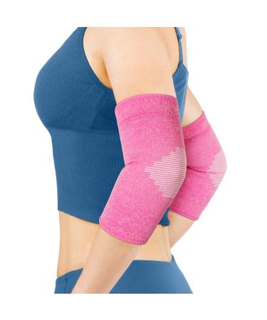 AVIDDA Elbow Support for Women (Single Sleeve) Antislip Elbow Compression Sleeves Elbow Brace Relief from Tennis Golfers Elbow and Other Elbow Conditions Pink S Pink 1